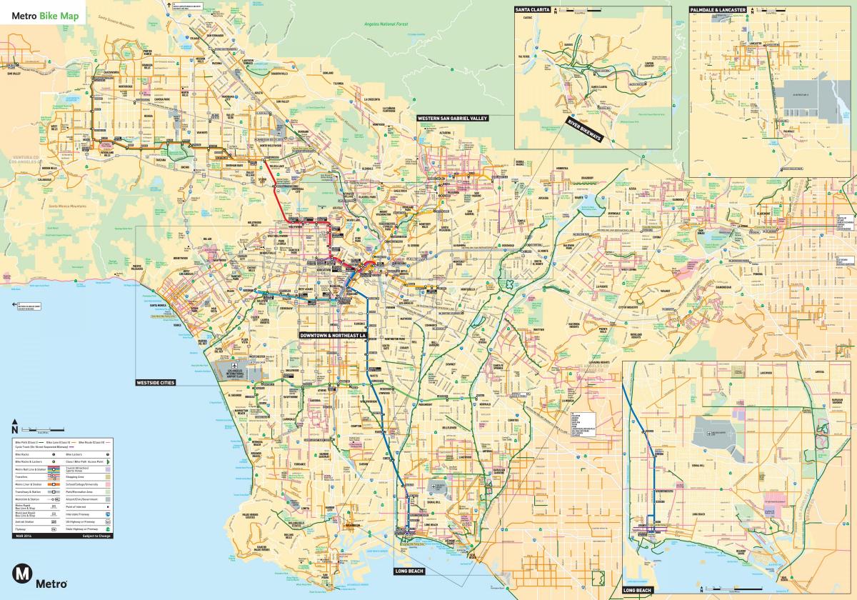 Los Angeles fietskaart