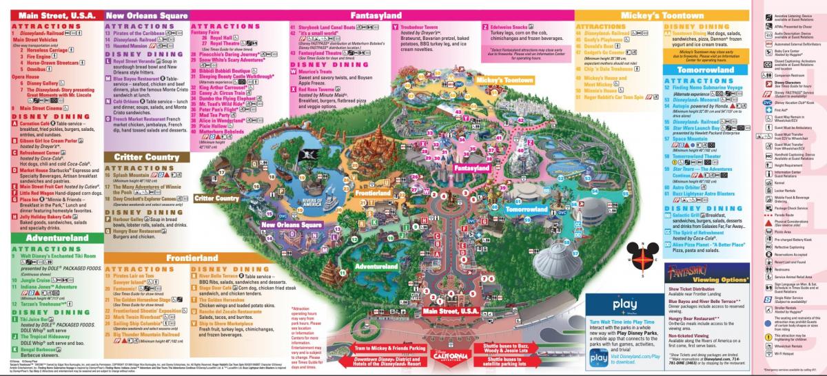 Los Angeles Disneyland park kaart