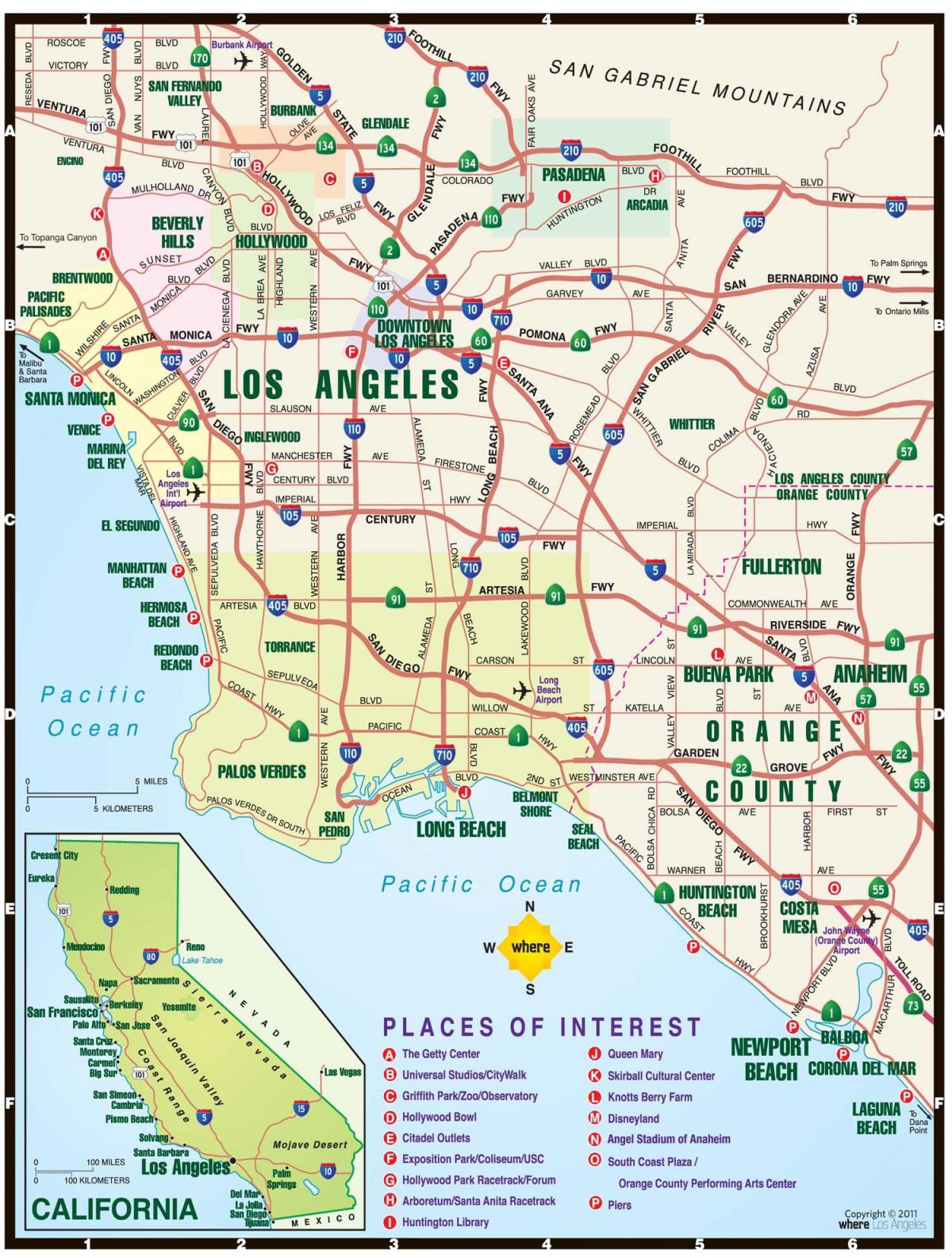 Stadsplattegrond van Los Angeles